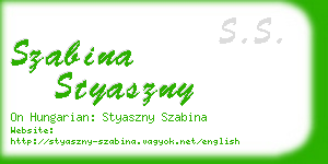 szabina styaszny business card